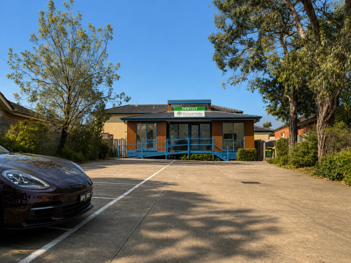 On-site car park at Orchard Smiles Dental Surgery in Blackburn North
