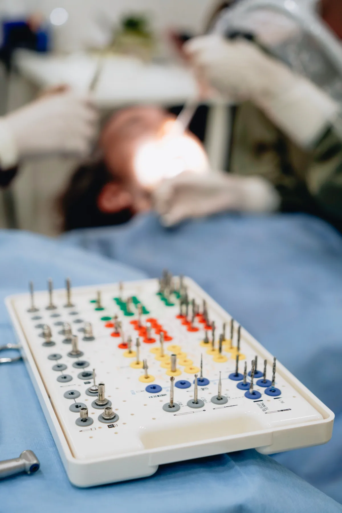 Dental implant surgical instruments used for implant risk and consent information in Blackburn North